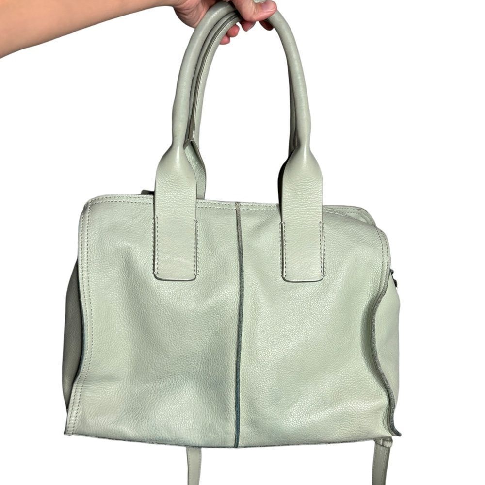 Lucky Brand Light Aqua Supple Leather Slouchy Hobo Tote With Crossbody Strap